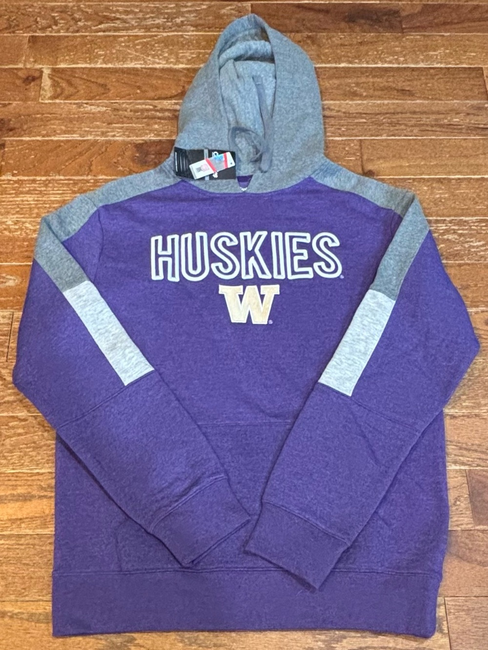 University of Washington Huskies Hoodie Sweatshirt Purple/Grey Men's Medium - Picture 2 of 10